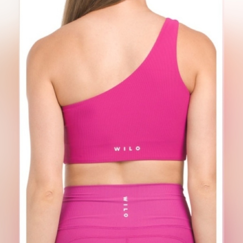 Wilo The Label One Shoulder Ribbed Sports Bra Top Size Small. - Picture 2 of 12